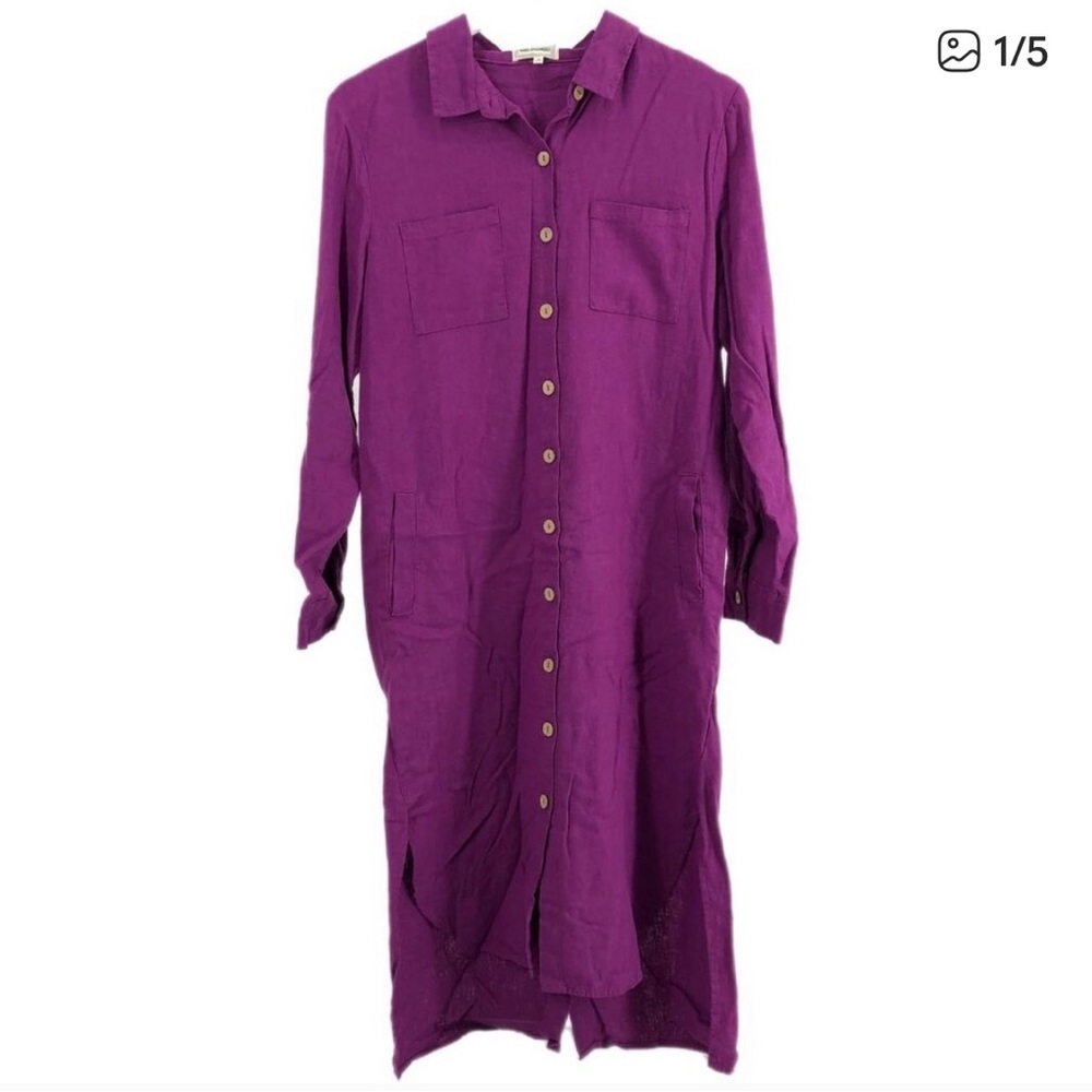 4OUR DREAMERS Purple V-Neck Button Maxi Dress | Size M